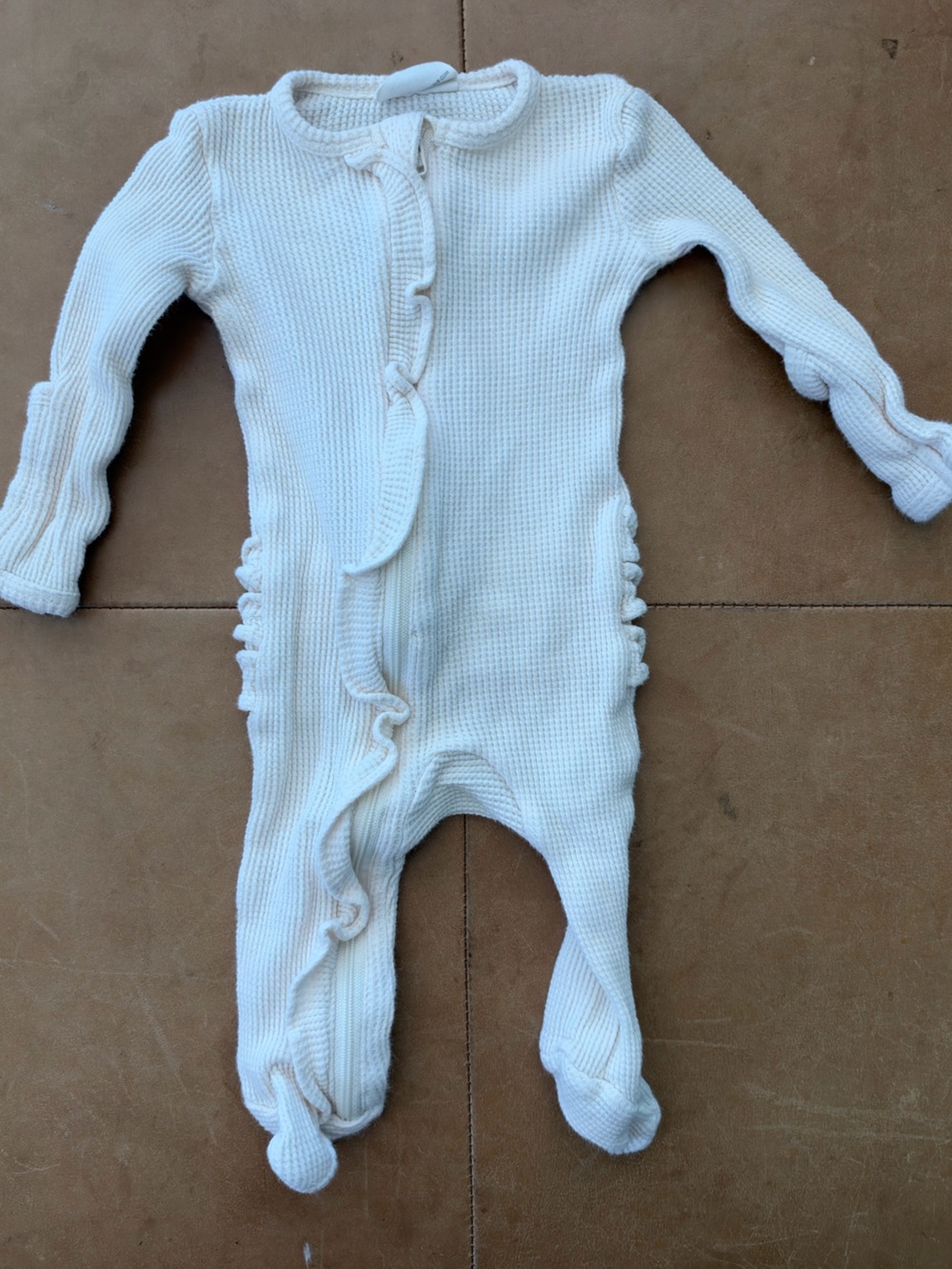 Spearmint Love Ruffle Footie 0-3M